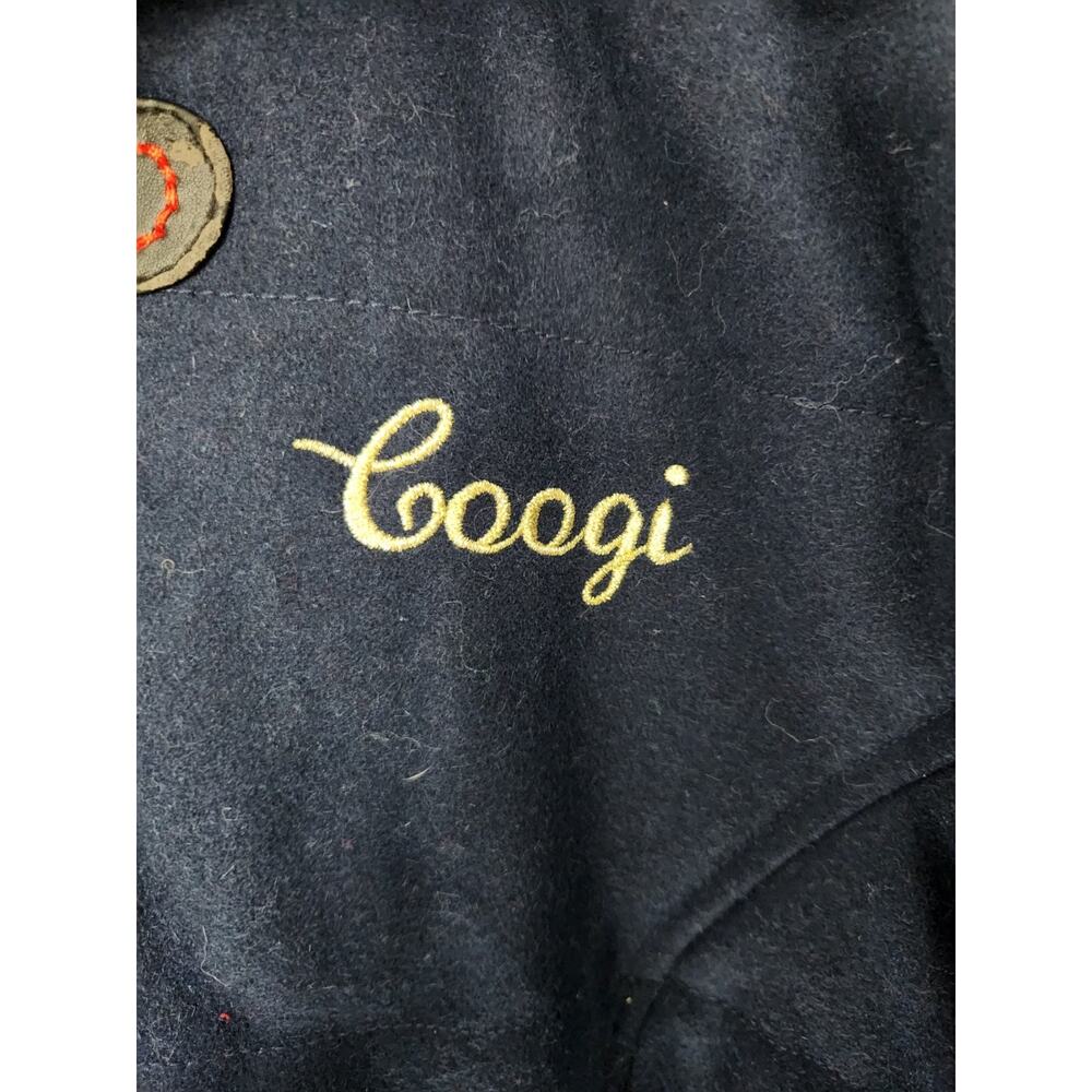 Coogi Women's Logo Rainbow Full Zip Navy Wool Varsity Jacket Fur Hood Size XXL - Picture 4 of 13